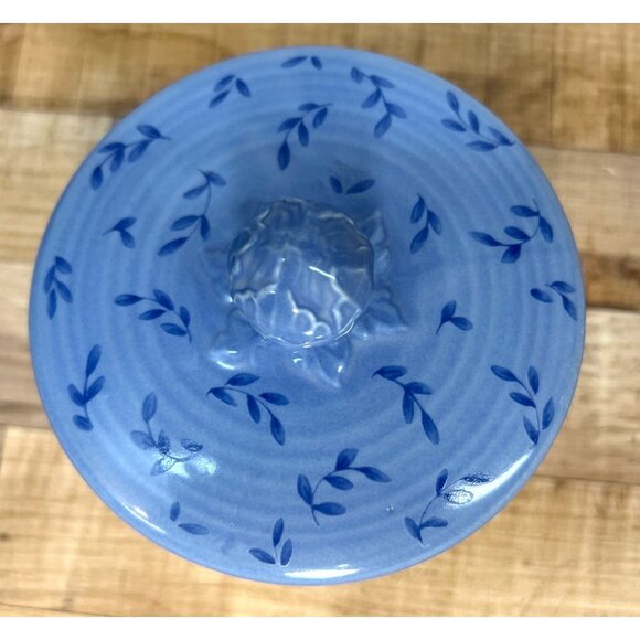 Vtg Pfaltzgraff Blue Summer Breeze Ceramic Sugar Bowl & Lid - Picture 4 of 6